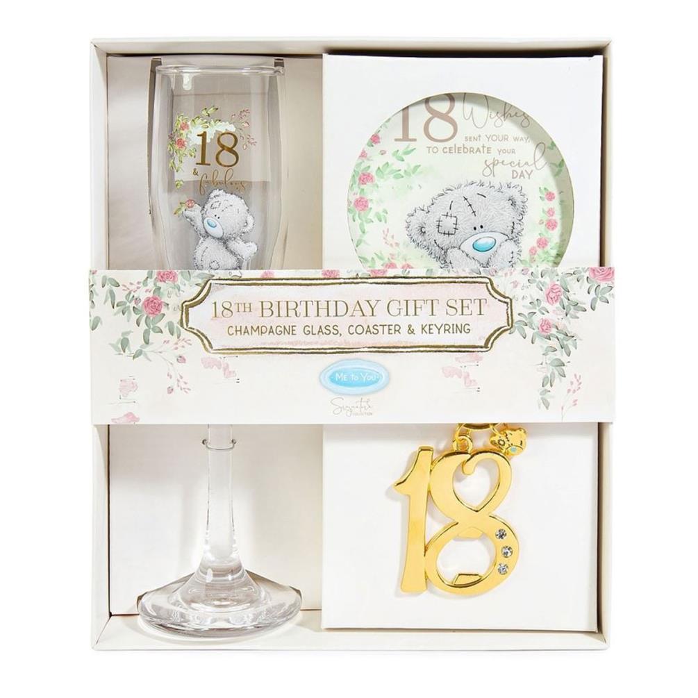 18th Birthday Champaign Glass Coaster & Keyring Me to You Bear Gift Set Extra Image 2